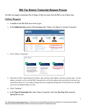IRS Tax Return Transcript Request Process