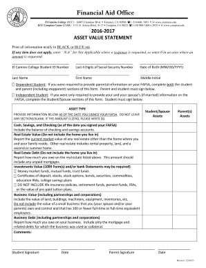 2016-2017 El Camino College Asset Value Statement
