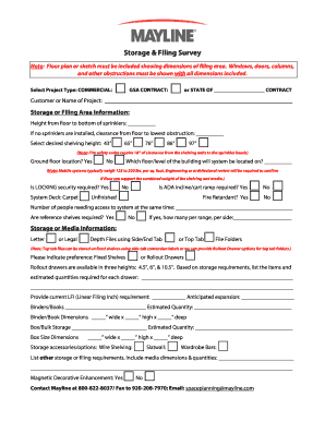 Commercial Storage and Filing Survey Form