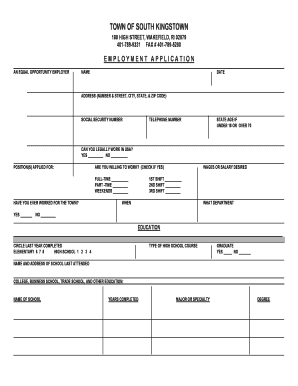 Employment Application Form