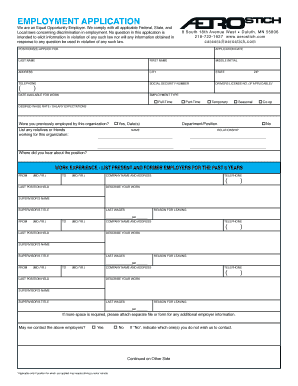 Employment Application Form