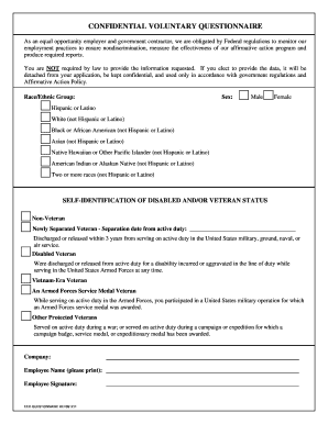 Confidential Voluntary Questionnaire