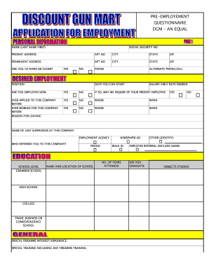 Pre-Employment Questionnaire