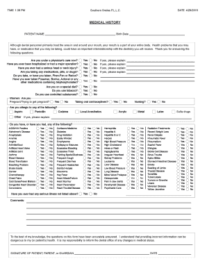 Medical History Form