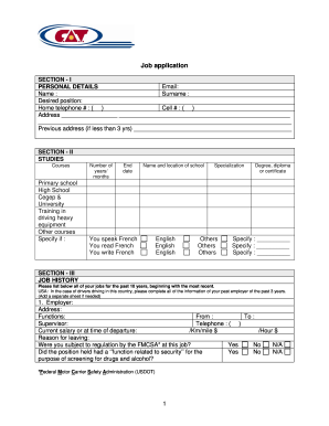Job Application Form