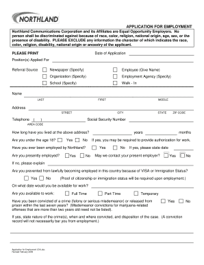 Application for Employment