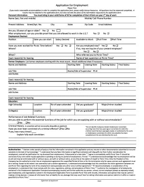 Employment Application Form