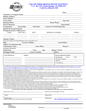 Credit Application Agreement