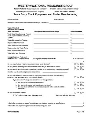 Western National Insurance Application