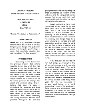 Bible Study Lesson 52 Isaiah 52