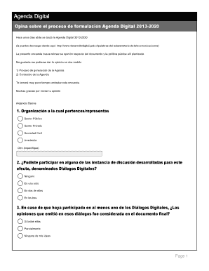 Encuesta de Opinión sobre la Agenda Digital