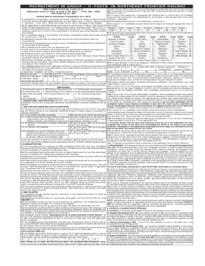Northeast Frontier Railway Group D Recruitment Application