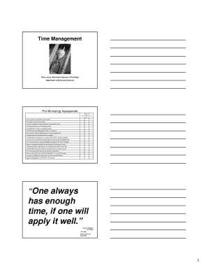 Time Management Workshop Assessment