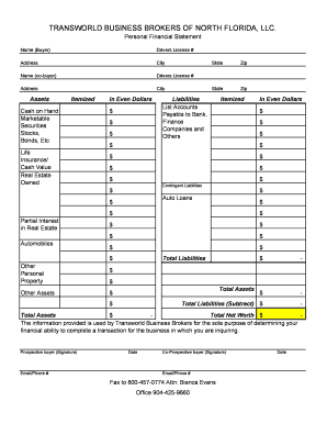 Personal Financial Statement