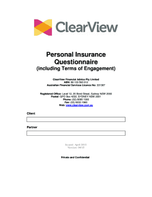 Personal Insurance Questionnaire