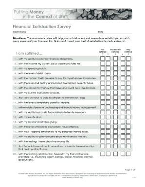 Financial Satisfaction Survey Form