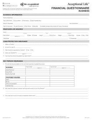 Acceptional Life Financial Questionnaire
