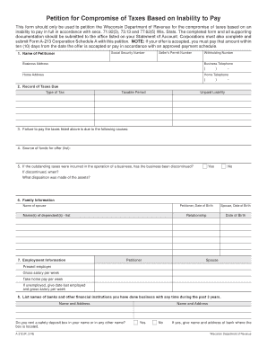 Wisconsin Tax Compromise Petition