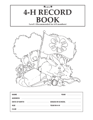 4-H Record Book Level 1