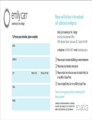 Emily Carr University Donation Form