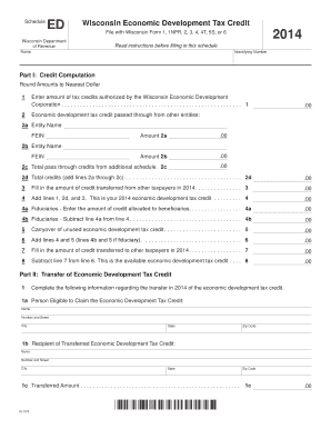 Wisconsin Economic Development Tax Credit Schedule
