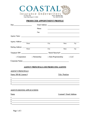 Producer Appointment Profile