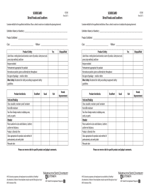Dried Foods and Leathers Scorecard