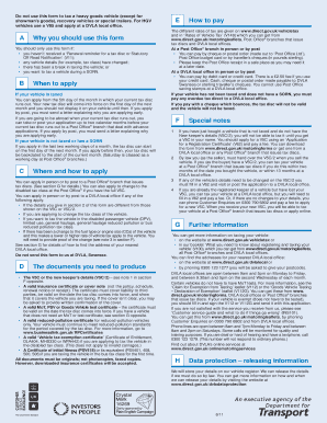 UK Vehicle Tax Disc Application Form