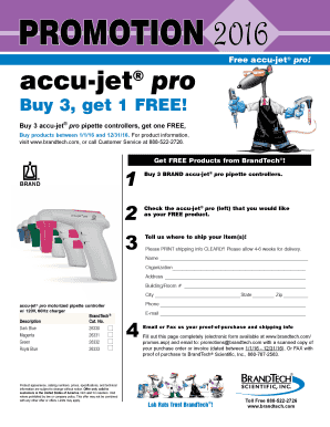 BrandTech Accu-Jet Pro Promotion Form