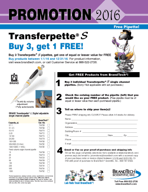 BrandTech Free Pipette Promotion 2016