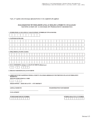 Poland Permanent Residence Change Notification