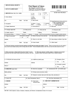 Minnesota First Report of Injury
