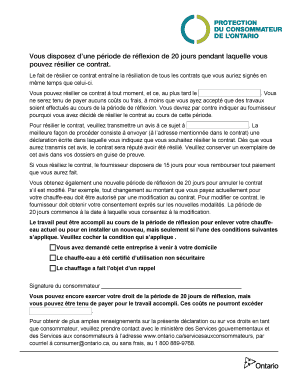 Avis d'annulation de contrat pour consommateur