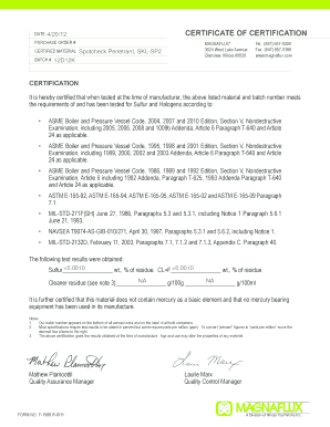 Certificate of Certification