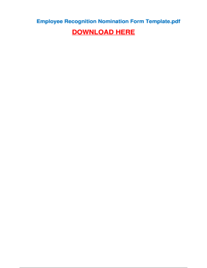 fillable online employee recognition nomination form template fax