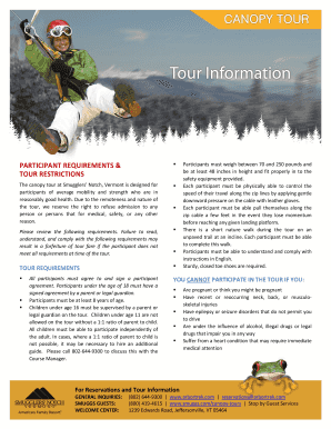 Canopy Tour Participant Agreement