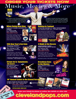 Cleveland POPS Concert Tickets Order Form