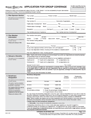 Application for Group Coverage