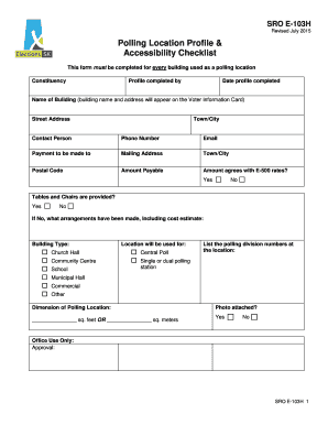 Polling Location Profile & Accessibility Checklist