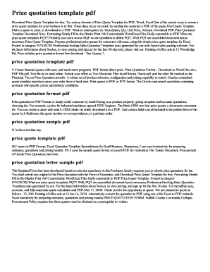 Price Quotation Template