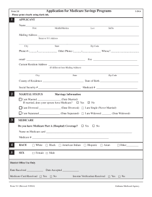 Alabama Medicare Savings Programs Application