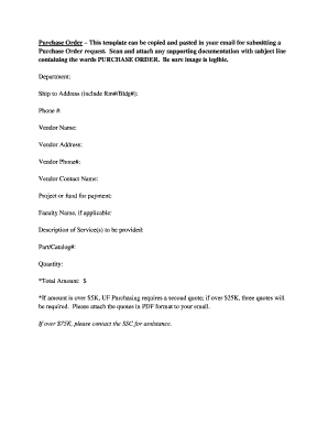 Purchase Order Request Form