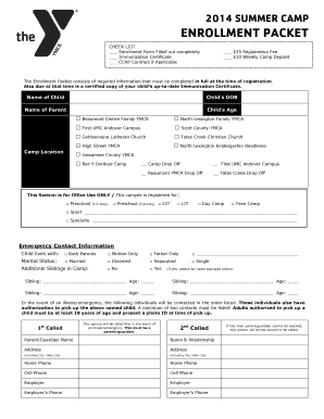 2014 Summer Camp Enrollment Packet