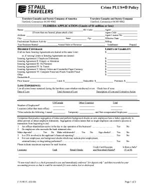 Crime Insurance Application Form