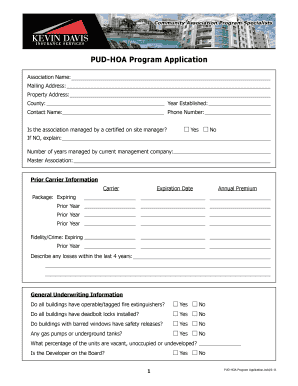 PUD-HOA Program Application