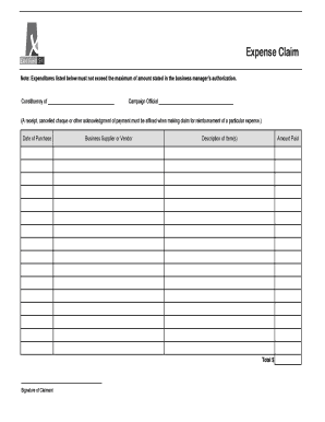 Expense Claim Form