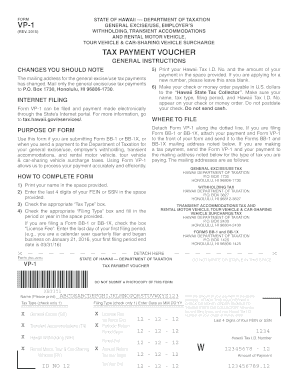Hawaii Tax Payment Voucher