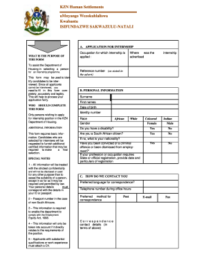 KZN Internship Application Form