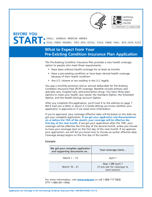 Pre-Existing Condition Insurance Plan Application