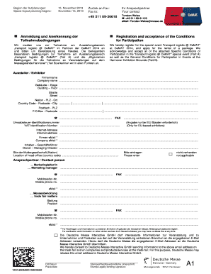 Anmeldung zur Teilnahme an der CeMAT 2014